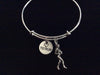 Love to Run Silver Expandable Adjustable Bracelet Bangle Silver Wire Bangle Runner Charm