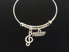 Marching Band Silver Expandable Charm Bracelet Adjustable Wire Bangle Gift Trendy Musician Music teacher Notes Handmade Inspired