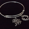 Vampire Bite Me Charm Silver Expandable Bangle Bracelet Halloween Costume Hostess Gift Adjustable Wire Trendy Stackable