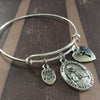 Expandable Charm Bangle Keep the Faith Pope Francis Silver Bracelet Inspirational Jewelry