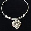 Expandable Charm Bracelet Dance Crystal Heart Silver Adjustable Bangle Gift Dance Jewelry Trendy Teenager Ballet Tap