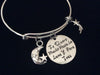 Spanish Quote Bangle I Love You to the Moon and Back with Shooting Star Stamped Word Quote on Expandable Adjustable Wire Bangle Bracelet Gift