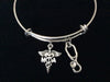 Medical Assistant Silver Charm Bangle Bracelet Expandable and Adjustable to of one size fits All