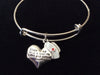Bangle Nurse Prayer Heart Silver Adjustable Expandable Silver Charm Bracelet