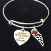 Remembrance A Piece of My Heart is in Heaven Expandable Charm Bracelet Adjustable Wire Bangle