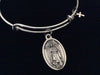 Archangel Uriel Silver Expandable Bracelet Adjustable Wire Bangle Catholic Medal Gift Meaningful Inspirational