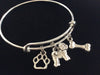 Bichon 3D Dog Charm on a Silver Expandable Adjustable Bangle Bracelet Meaningful Dog Lover Gift