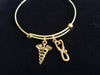 Gold Stethoscope and Caduceus Jewelry