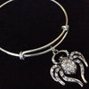 Spider Charm on a Silver Expandable Bangle Bracelet Halloween Costume Hostess Gift Adjustable Wire Trendy Stackable