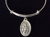 Patron Saint of the Blind Saint Lucy Silver Expandable Wire Bangle