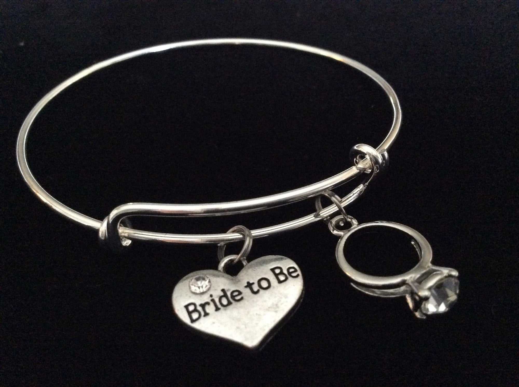 Bridal Silver Expandable Charm Bracelet Adjustable Wire Bangle Meaningful Wedding Shower Bridal Trendy Gift