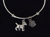 Silver Puppy Dog Charm on an Expandable Adjustable Bangle Bracelet Meaningful Dog Lover Gift