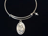 Saint Rita Patron Saint of the Impossible Expandable Wire Bangle Bracelet Stacking Trendy Gift