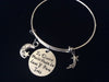 Spanish Jewelry Bracelet Translates to I Love You to the Moon and Back with Shooting Star Stamped Word Quote on Expandable Adjustable Wire Bangle Bracelet Gift