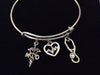 Heartbeat Doctor MD  Silver Charm Bracelet Expandable Adjustable Silver Wire Bangle