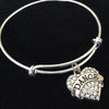 Dance Crystal Heart Expandable Silver Charm Bracelet Adjustable Bangle Gift Dance Jewelry Trendy Teenager Ballet Tap