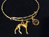 3D Greyhound Dog Charm on a Gold Twisted Expandable Bracelet Adjustable Wire Bangle Handmade in America Dog Lover Gift Trendy