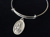 Patron Saint of the Blind Saint Lucy Silver Expandable Charm Bracelet