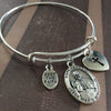Keep the Faith Pope Francis Silver Medal Expandable Charm Bracelet Inspirational Jewelry