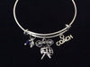 Lacrosse Coach Silver Expandable Adjustable Wire Bangle Bracelet Gift