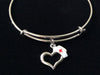 Silver Nurse Hat Charm Silver Adjustable Expandable Silver Plated Bangle