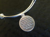 Blue Resin Serenity Charm with Prayer on Back Silver Expandable Inspirational Jewelry 