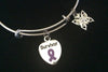 Purple Awareness Expandable Charm Bracelet 