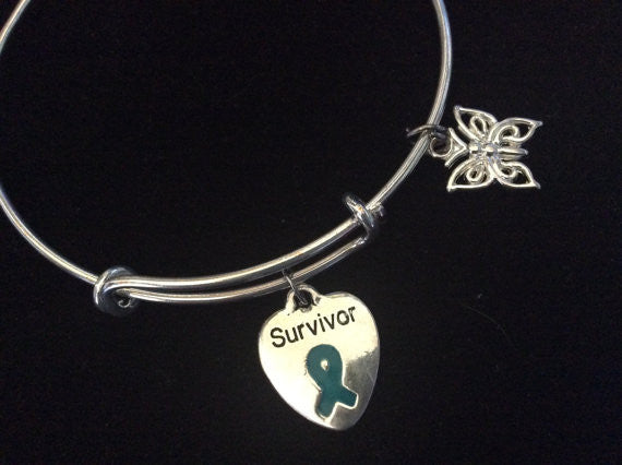 Teal Awareness Expandable Charm Bracelet